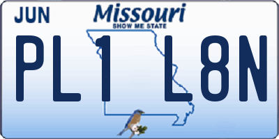 MO license plate PL1L8N