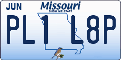 MO license plate PL1L8P