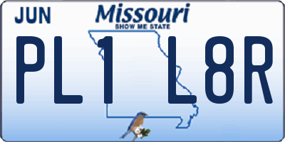 MO license plate PL1L8R