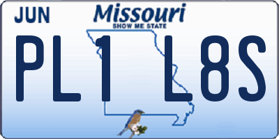 MO license plate PL1L8S