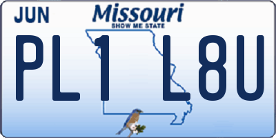 MO license plate PL1L8U