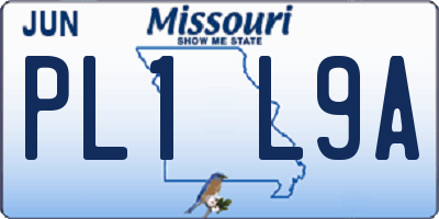 MO license plate PL1L9A