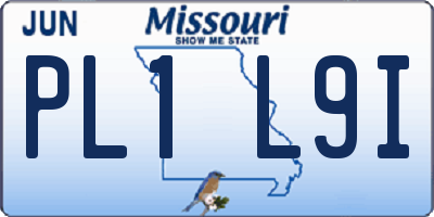 MO license plate PL1L9I