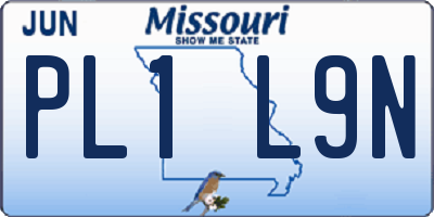 MO license plate PL1L9N