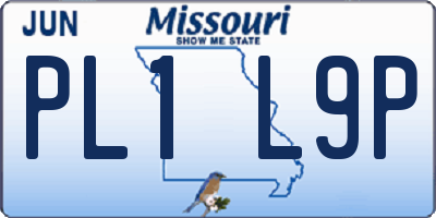 MO license plate PL1L9P