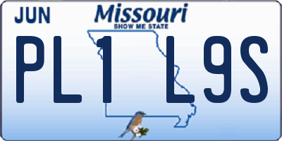 MO license plate PL1L9S