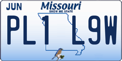 MO license plate PL1L9W