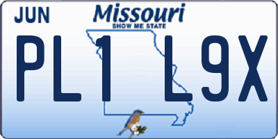 MO license plate PL1L9X