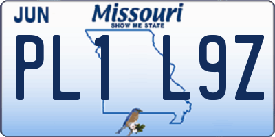 MO license plate PL1L9Z