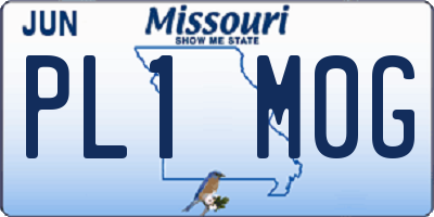 MO license plate PL1M0G