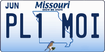 MO license plate PL1M0I