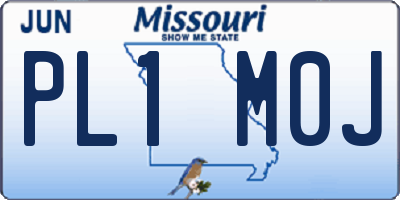 MO license plate PL1M0J
