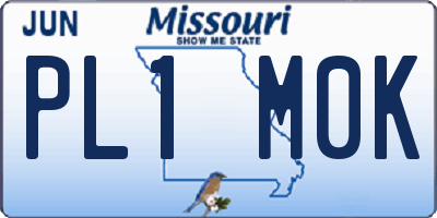 MO license plate PL1M0K