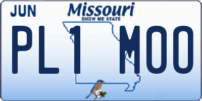 MO license plate PL1M0O