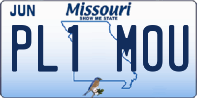 MO license plate PL1M0U