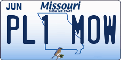 MO license plate PL1M0W