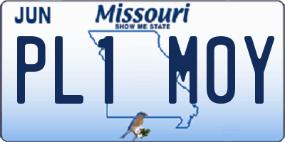 MO license plate PL1M0Y