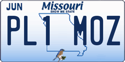 MO license plate PL1M0Z
