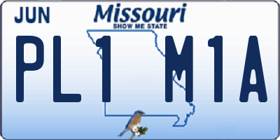 MO license plate PL1M1A