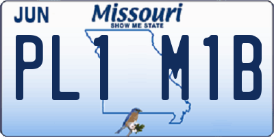 MO license plate PL1M1B