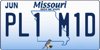 MO license plate PL1M1D