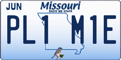 MO license plate PL1M1E