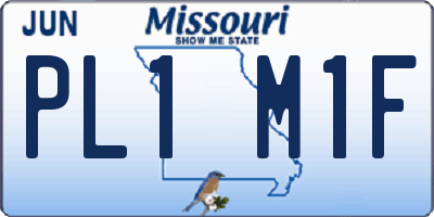 MO license plate PL1M1F