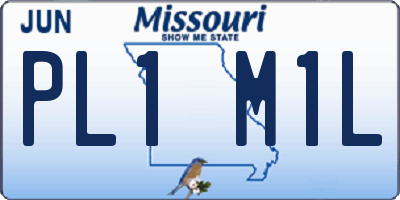 MO license plate PL1M1L