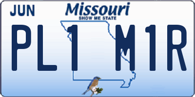 MO license plate PL1M1R