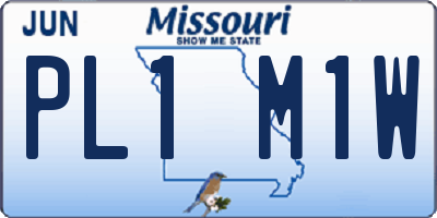 MO license plate PL1M1W