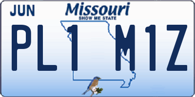 MO license plate PL1M1Z