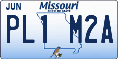 MO license plate PL1M2A