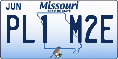 MO license plate PL1M2E