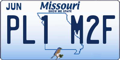 MO license plate PL1M2F