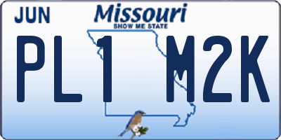 MO license plate PL1M2K