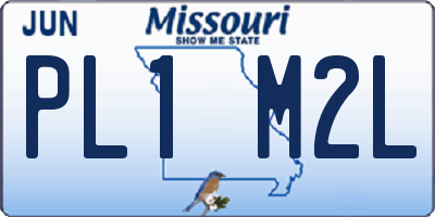 MO license plate PL1M2L