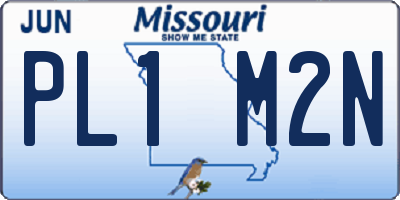 MO license plate PL1M2N