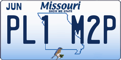 MO license plate PL1M2P