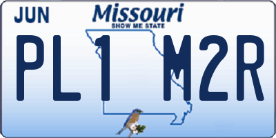 MO license plate PL1M2R