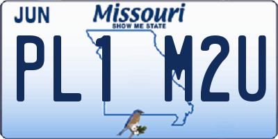MO license plate PL1M2U