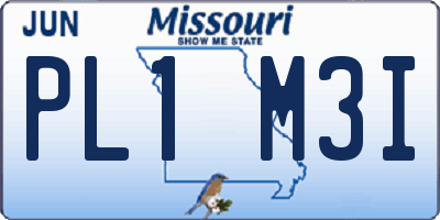 MO license plate PL1M3I