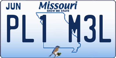 MO license plate PL1M3L