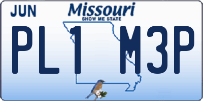 MO license plate PL1M3P