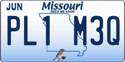 MO license plate PL1M3Q