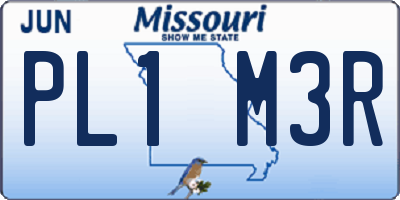 MO license plate PL1M3R