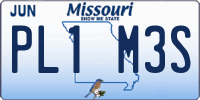 MO license plate PL1M3S