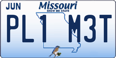MO license plate PL1M3T