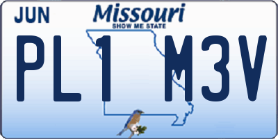 MO license plate PL1M3V