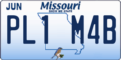 MO license plate PL1M4B