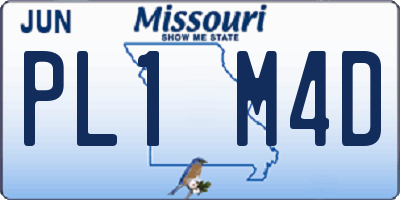 MO license plate PL1M4D